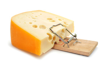 mousetrap with a too large piece of cheese