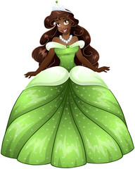 African Princess In Green Dress - 62234765