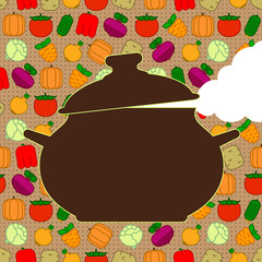 Saucepan on seamless background