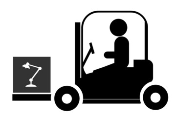 Lampe de bureau dans un monte-charges