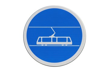 Panneau indicateur de voie réservée au tramway