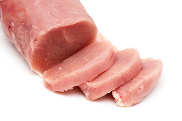 frozen meat on a white background