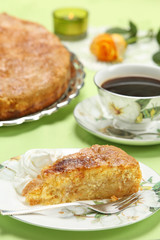 Apple pie with whipped cream