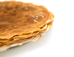 fried pancakes on white background