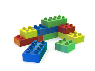 Colorful building blocks isolated on white