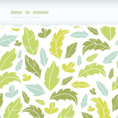 Vector leaves silhouettes horizontal torn seamless pattern