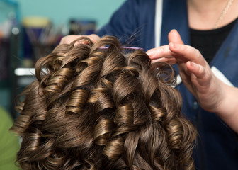 Women's hair in salon