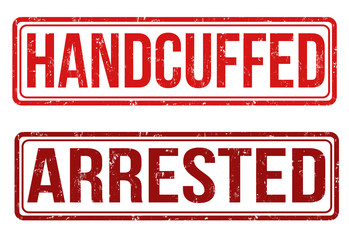 Handcuffed and arrested stamps