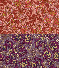 Set of two colorful seamless patterns. EPS-8.