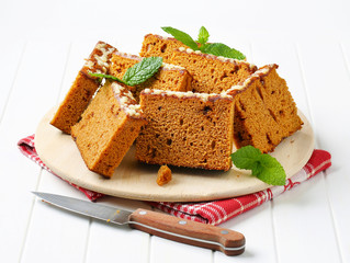 Slices of spice cake