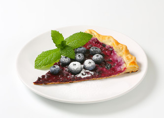 Slice of blueberry tart