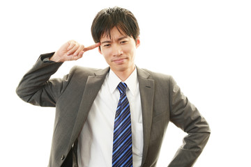 頭痛を訴えるビジネスマン