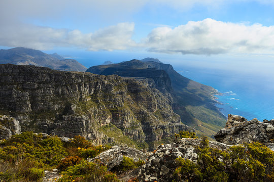 Rock and Landscape on Top of Table Mountain, Cape Town, South Af