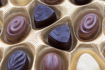 Close up shot of chocolates box