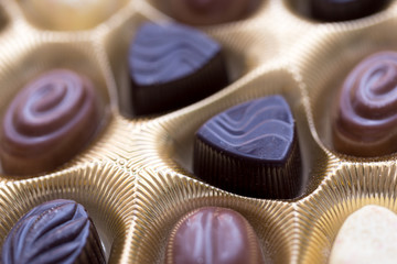 Close up shot of chocolates box