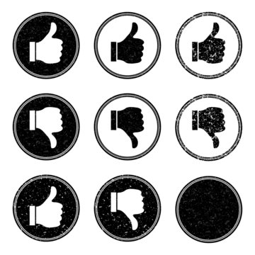Thumb Up and Down Stamp Icons
