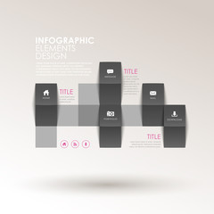 abstract 3d origami infographics