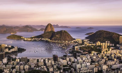 Foto op Canvas Zonsondergang over Rio de Janeiro, Brazilië © marchello74