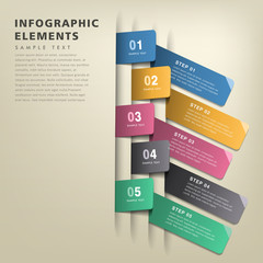 abstract origami tag infographics
