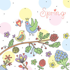 Cute spring postcard.