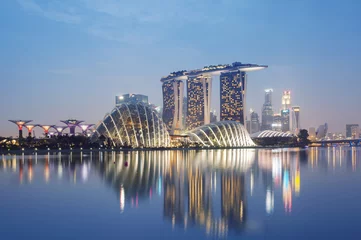 Foto auf Alu-Dibond Skyline von Singapur © fazon