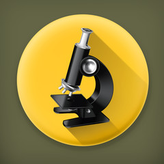 Microscope long shadow vector icon