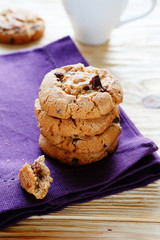 stack of cookies with chocolate chip