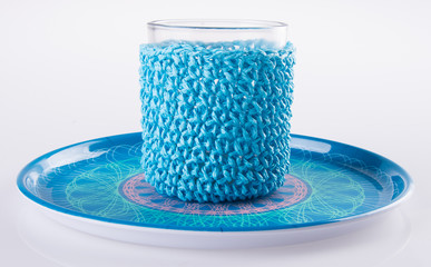 glass cup. Empty glass cup on a background