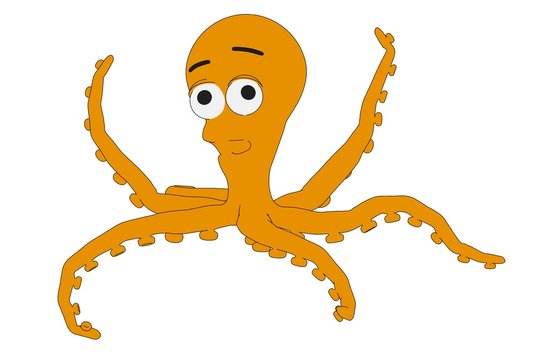cartoon image of funny octopus