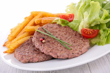 beefsteak and french fries