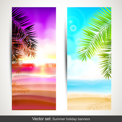 Vector set of summer holiday vertical banners