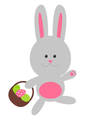 Easter rabbit with color eggs