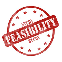 Red Weathered Feasibility Study Stamp Circle and Stars