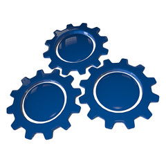 Gear Wheel - Blue & White