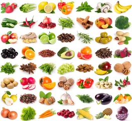 Tableaux sur verre Des légumes Collection de fruits et légumes frais