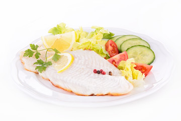 fish fillet and vegetables