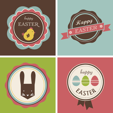 Happy Hipster Easter - set of icons and elements