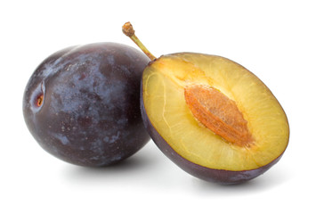 Plums isolated on white background