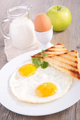 Fototapeta premium fried egg and toast