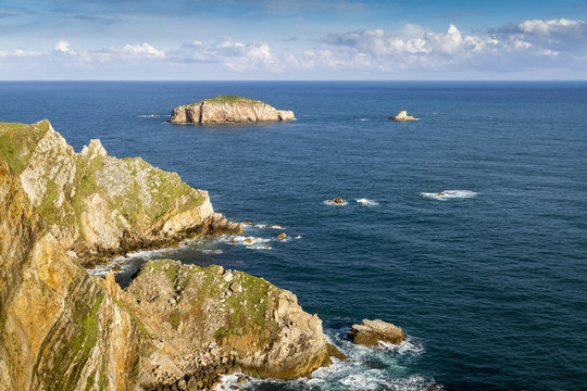 Rocks at the coast of north of  Asturias, Spain.