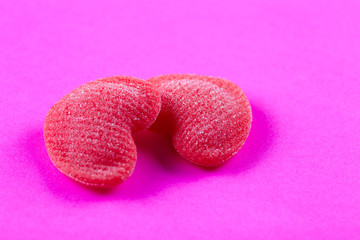 Fototapeta premium Heart candy on pink