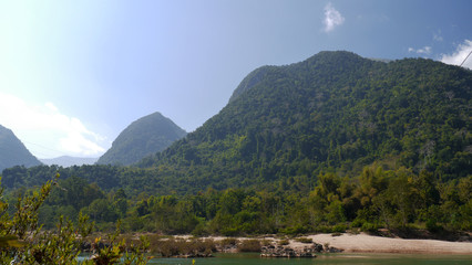Jungle, mountains and river. Muang Ngoi, LAO