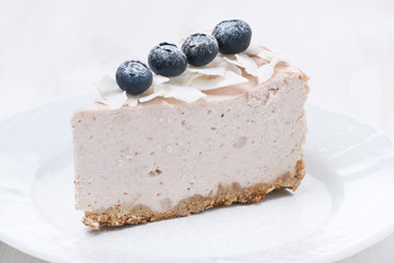 blueberry and coconut cheesecake, horizontal
