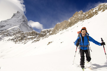 Fototapeta na wymiar Hiking in Swiss Alps