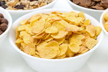 cornflakes and breakfast cereals, close-up