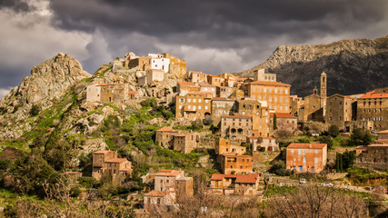 Fototapeta na wymiar Village of Speloncato in the Balagne region of Corsica