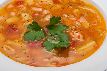 Zuppa di fagioli e prezzemolo, cucina italiana
