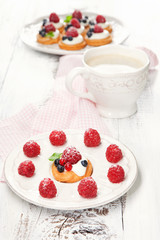 Raspberries dessert