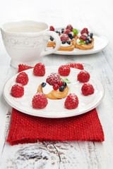 Raspberries dessert