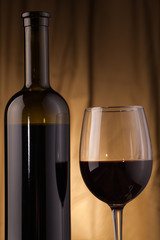 glass  and wine bottle
